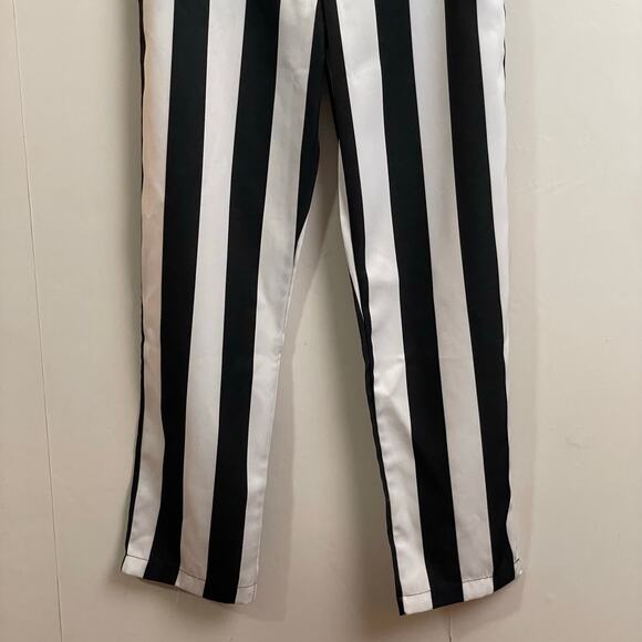 SPIRIT S Beetlejuice pant Halloween costume black white stripe high waist men - Picture 3 of 8
